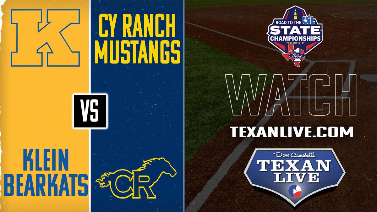 Dave Campbell’s Texan Live - Texanlive.com (@texan_live) on Twitter photo Softball Bi- District Playoff Game
🏟️ Cy Ridge High School
🥎 Klein vs Cy Ranch
📅 Thursday, April 4th
🎙️ <a href="/proftomvenne/">Thomas Venne</a>
⏰ 6PM Start
📺 bit.ly/4jvSPwg
#TXHSSB #Dctf #TexanLive <a href="/KleinSoftball/">Klein High Softball</a> Softball Bi- District Playoff Game
🏟️ Cy Ridge High School
🥎 Klein vs Cy Ranch
📅 Thursday, April 4th
🎙️ <a href="/proftomvenne/">Thomas Venne</a>
⏰ 6PM Start
📺 bit.ly/4jvSPwg
#TXHSSB #Dctf #TexanLive <a href="/KleinSoftball/">Klein High Softball</a>