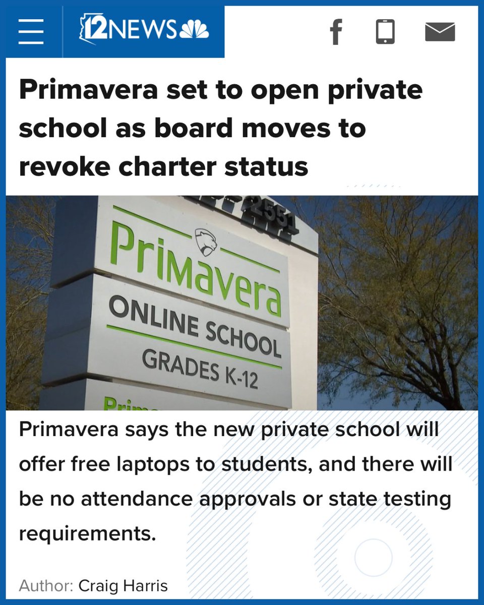 🚨 Primavera Online charter school is being shut down after 3 years of failing letter grades. The owner paid himself $24M and is now launching a voucher-funded private school with zero oversight or accountability! 😡 Arizona’s #VoucherGrift continues.