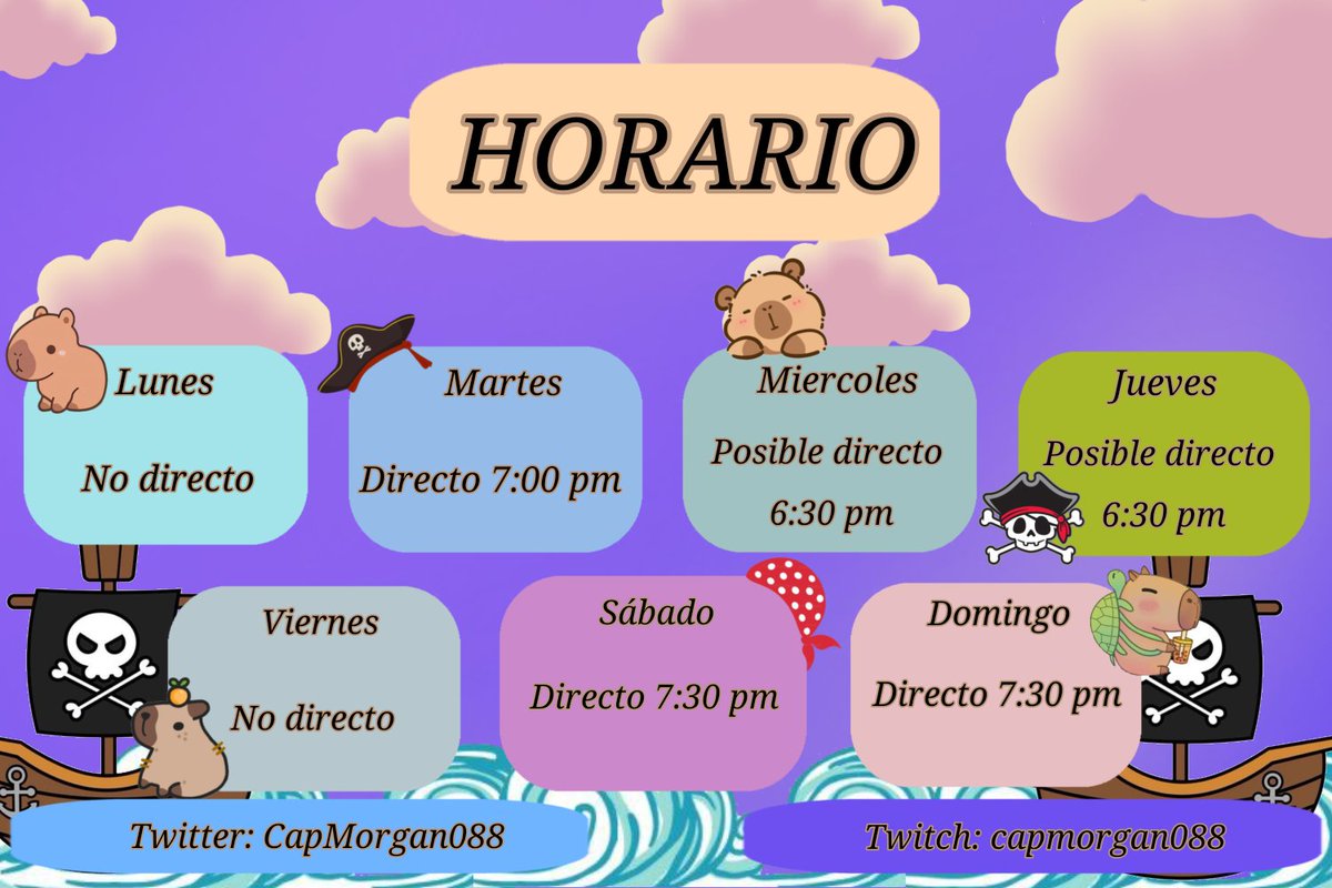 CapUpdatess's tweet image. ⚫📢¡Ahora si, ya pusimos los redes del jefe en el horario! Les cuento que hoy hay stream pero será media hora antes de lo escrito.