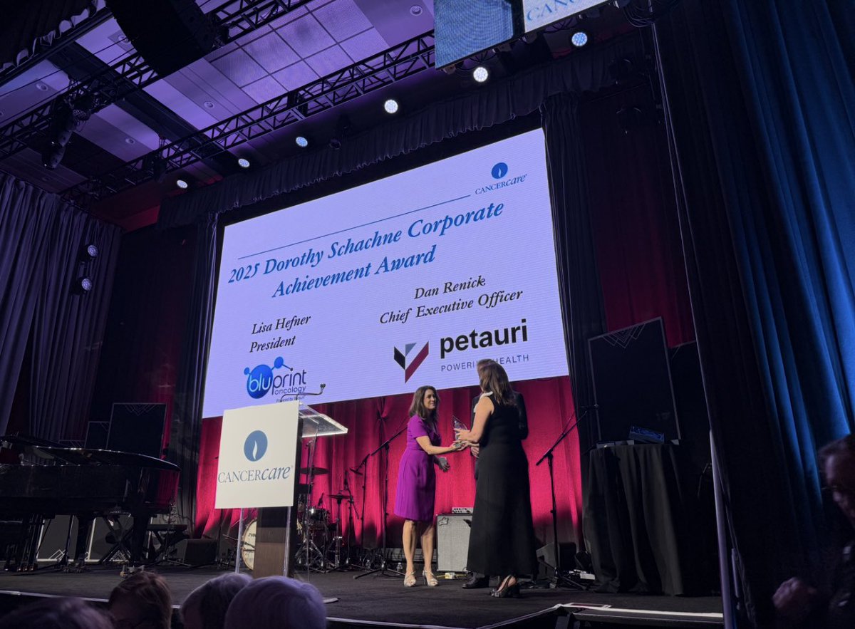 BluPrintOnc's tweet photo. Last night we received the Dorothy Schachne Corporate Achievement Award at @CancerCare’s Gala.

We truly value our collaboration with CancerCare on the @myTRIAList initiative. The road ahead is clear: better outcomes, better access, better experiences. 

#Oncology #CancerResearch https://t.co/PrOpbCX8YS