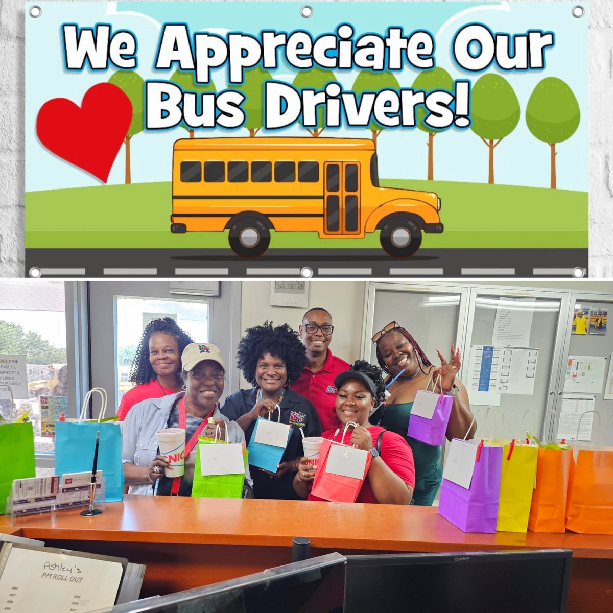 Big S/O to our incredible bus drivers who go the extra mile—literally! Rain or shine, they’re first to greet our students with a smile &amp; the last to get them home safely. THANKS for steering student success w/ every stop, turn, &amp; honk! You keep us rolling, &amp; we’re so grateful!❤️