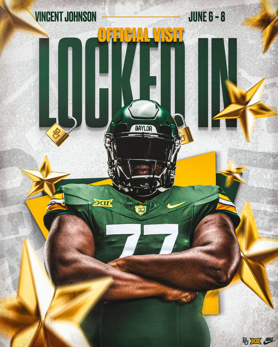 Vincent Johnson Jr (@vincentjohn76) on Twitter photo Excited to take an OV at Baylor!!🐻🐻 <a href="/BUFootball/">Baylor Football</a> <a href="/CoachMiller_/">Mason Miller</a> #SicEm <a href="/coachmedlock7/">Coach Medlock</a> <a href="/Coachbfaircloth/">Coach Faircloth</a> <a href="/aclavo_BU/">Anthony Clavo</a> <a href="/CoachK_Hall/">Coach Khenon Hall (BAYLOR)</a> Excited to take an OV at Baylor!!🐻🐻 <a href="/BUFootball/">Baylor Football</a> <a href="/CoachMiller_/">Mason Miller</a> #SicEm <a href="/coachmedlock7/">Coach Medlock</a> <a href="/Coachbfaircloth/">Coach Faircloth</a> <a href="/aclavo_BU/">Anthony Clavo</a> <a href="/CoachK_Hall/">Coach Khenon Hall (BAYLOR)</a>