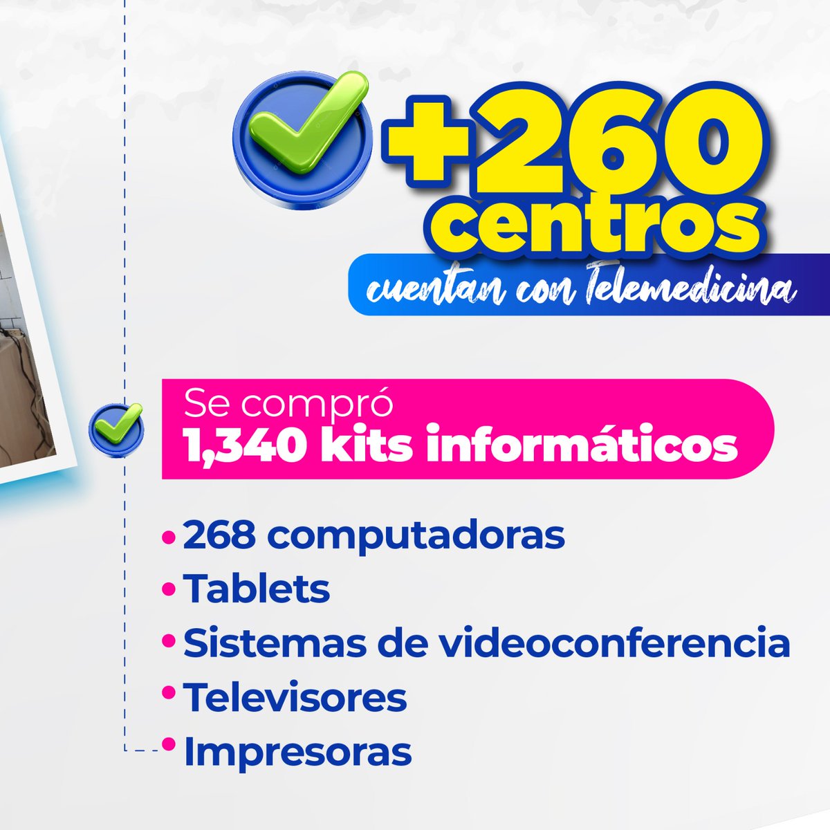 Desde enero, se han realizado más de 190 mil atenciones médicas virtuales, conectando a médicos con pacientes incluso en zonas alejadas. Hoy, más de 260 centros de salud ya cuentan con Internet y equipos tecnológicos, permitiendo una atención oportuna para miles de liberteños.