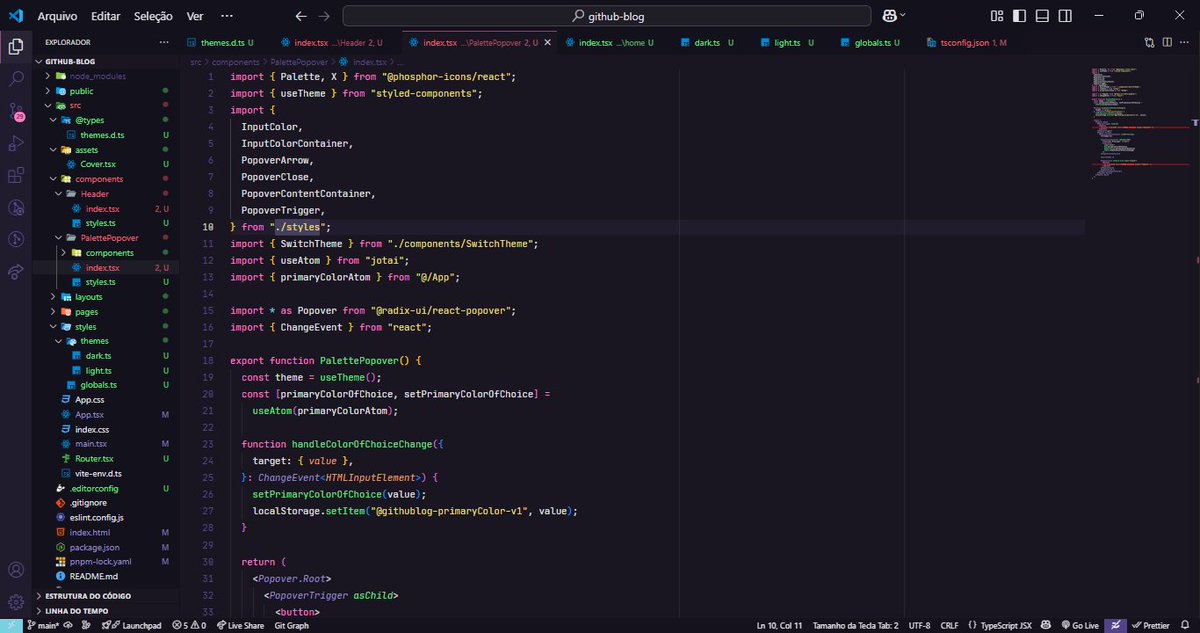 designtechtidev's tweet image. E dale código! 🧑‍💻 @rocketseat #IgniteBootcamp #ReactJS #GitHubBlog