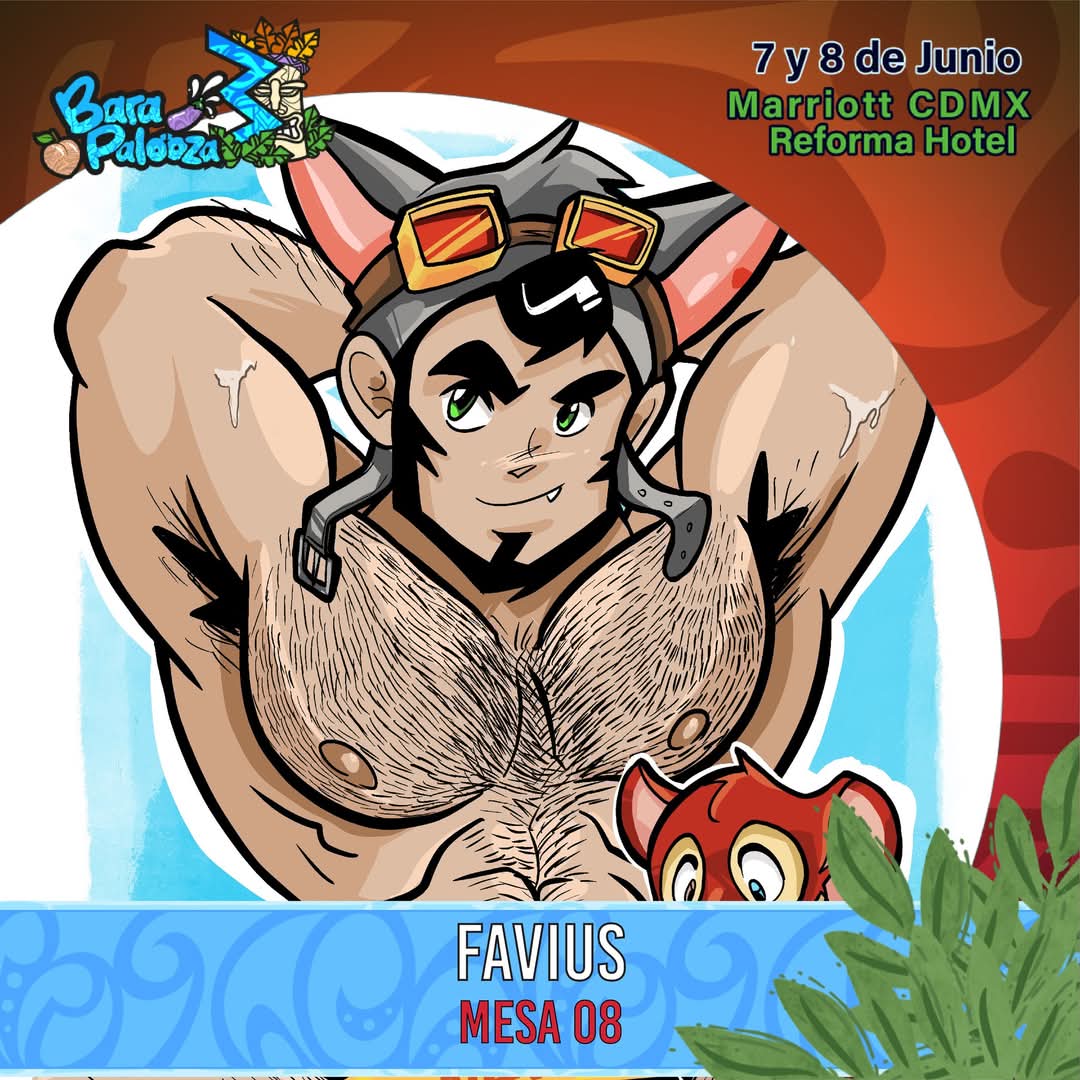 BarapaloozaCon's tweet photo. Démosle una cálida bienvenida al luau de Barapalooza 3 a Favius!

🎫:https://t.co/jCFZtsvYHC…

Y en Somos Voces, BearMex  Store, Arty and Chikle Shop , Panini Revolución e Inspira Cambio 

#barapalooza #bara #baraart #homoart #gayart #gayartist #gayillustration #gaydrawing https://t.co/LVRaTQ7kMJ