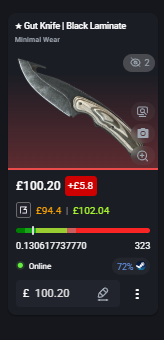 HDHRGamer's tweet photo. Lowest price (as of now) mw gut black lam on csfloat if anyone wants it :) 
https://t.co/hnRy4eo0MK https://t.co/5FLSId1qQy