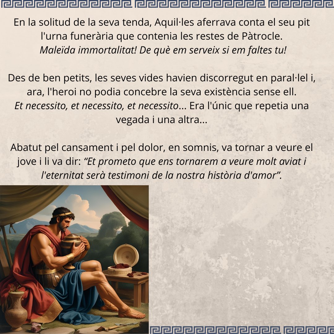 jpelegrina11's tweet photo. #Microrelat per celebrar #SantJordi2025
#Aquilles #Patrocle #Aquiles #Patroclo #AquillesiPatrocle #AquilesyPatroclo https://t.co/AVHEe5rLrY