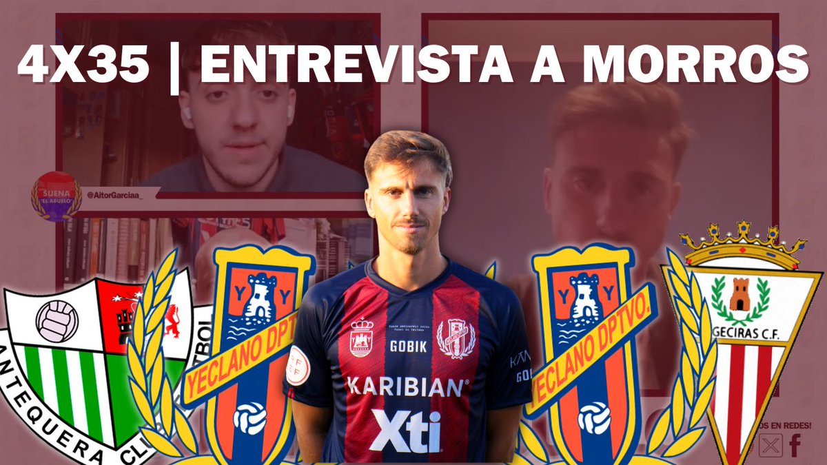 🔴 𝟒𝐗𝟑𝟓 | 𝐄𝐧𝐭𝐫𝐞𝐯𝐢𝐬𝐭𝐚 𝐚 <a href="/Juan_Morros/">Juan Antonio “Morros”</a> 

Hablamos con el defensa del <a href="/Yeclano_dptvo/">Yeclano Deportivo</a> sobre el gran triunfo en Antequera y el partido CRUCIAL del sábado contra el <a href="/AlgecirasCF/">Algeciras CF</a>.

AH! Y tenemos un sorteo de 2 entradas activo! 😉

➡️ ¡Pásate! youtu.be/wM7VdKnXrqU?si…