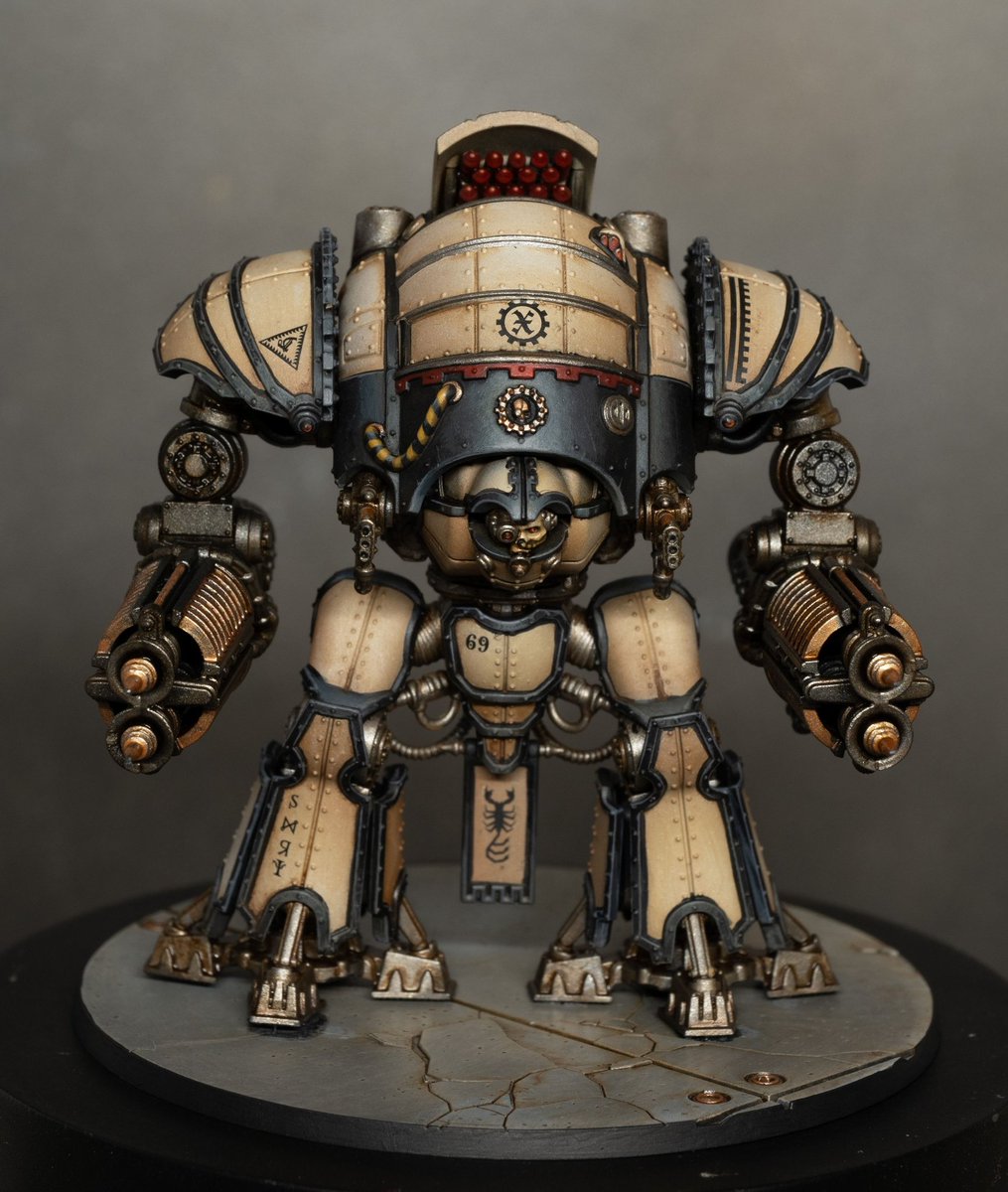 Daemonrich's tweet image. Games Workshop sent me the new knights for Legions Imperialis, so I've started with the Asterius. My face instantly ran into a wall of trim.
#PaintingWarhammer #WarhammerCommunity #legionsimperialis #AdWIP