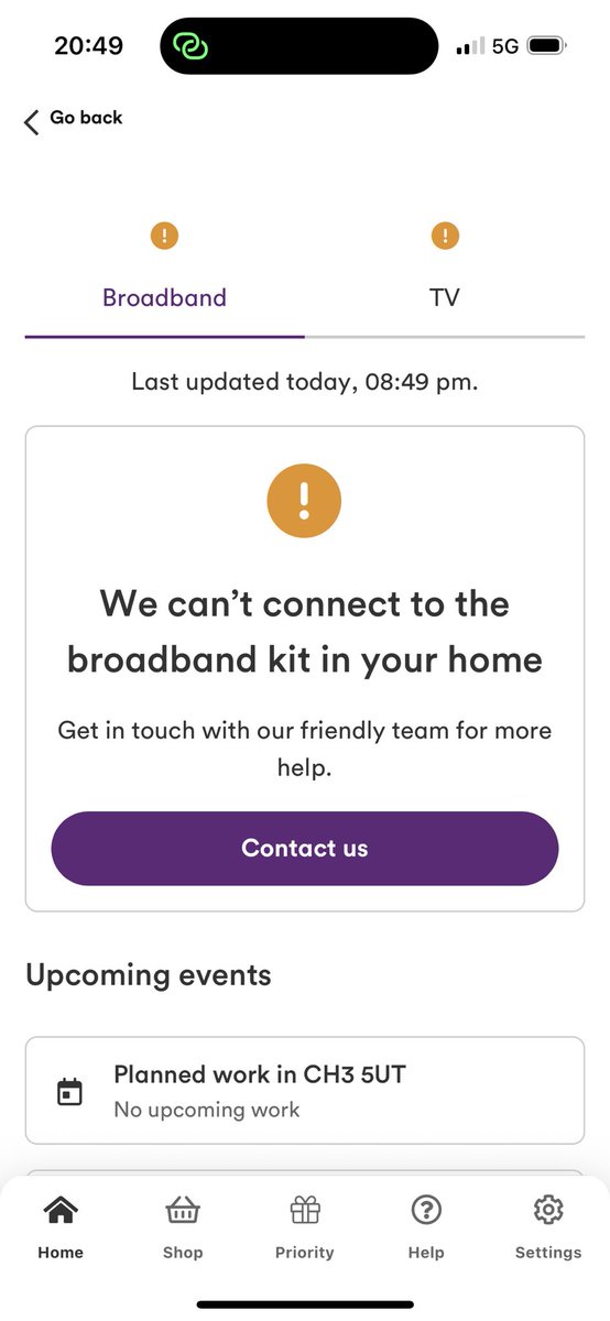Hi <a href="/virginmedia/">Virgin Media ❤️</a> no service in CH3 since this afternoon, can you shed any light please? 🙏🏼  thank you!
