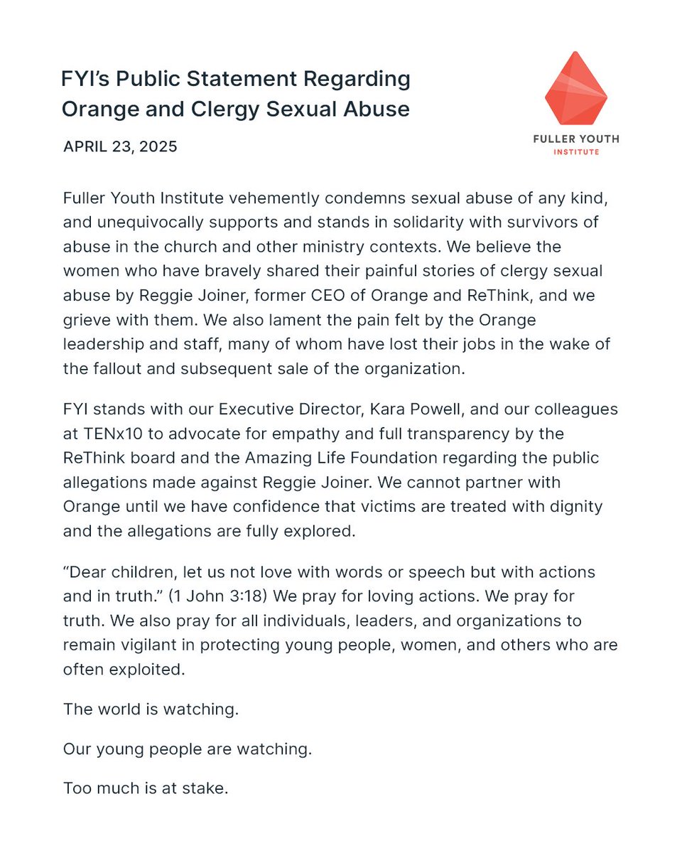 This moment matters. When trust is broken in spaces meant to nurture and protect, it shakes us all. As an organization committed to young people and the leaders who serve them we call for loving action. We call for truth and transparency.