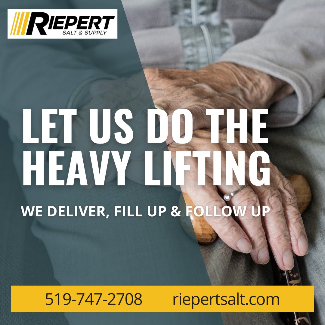 Save your back &amp; let us do the heavy lifting!
#yougottashopherewr #kwlocal #waterlooregion #kitchenerwaterloo #wevegotyourback #saveyourback #watersoftenersalt