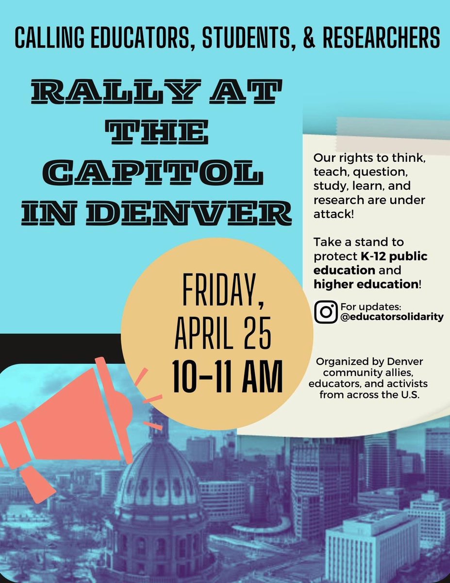 Rally at the Capitol in Denver/Friday April 25th, 10am-11am

Colorado State Capitol
200 E Colfax Ave
Denver, CO 80203