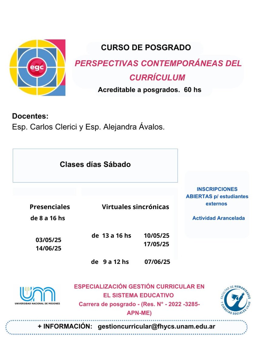 #UNaM #FHyCS #Educación