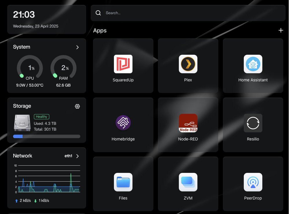 Picked up a ZimaCube Pro from <a href="/ZimaSpace/">ZimaSpace</a> the other day, to replace my aging <a href="/Synology/">Synology Inc.</a> NAS (mainly for <a href="/plex/">Plex</a> ). Nice and simple to get my <a href="/squared_up/">SquaredUp</a> relay  running for the #homelab 🚀