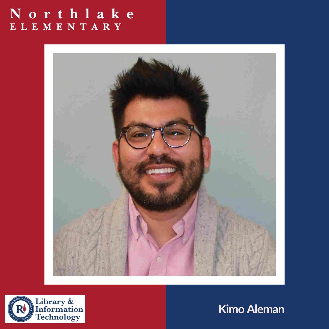 It's #SchoolLibraryMonth and we are pleased to introduce you to <a href="/NES_Eagles/">Northlake Elementary</a> LITE, Kimo Aleman! He loves Cheetos and really loves to grow and thrives off of feedback. He also was a nominated STARS teacher this year! #LibrariesinRISD #RISDBeTheOne