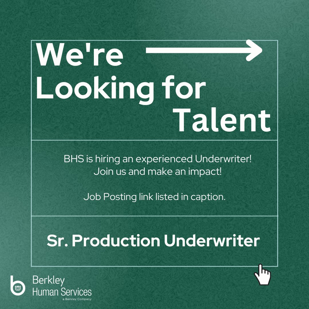 WeHelpNonprofit's tweet photo. BHS is seeking a Senior Production Underwriter! If you have a deep understanding of underwriting concepts and a knack for managing submissions, quotes, and bindings, apply now to join our dynamic team! 🚀

Job Posting Here: https://t.co/LSRXNXBwEh https://t.co/ac75ZiEUkJ