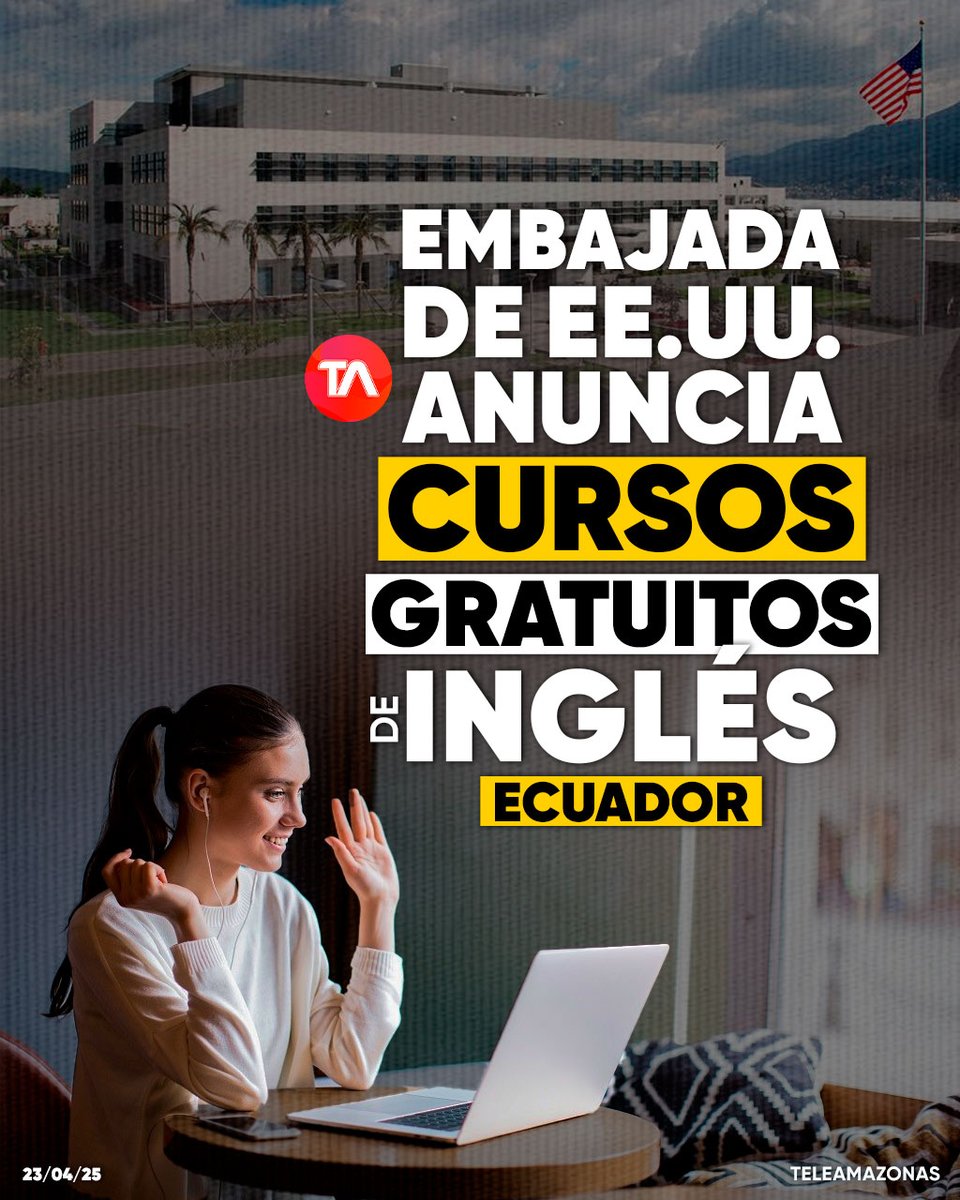 #TePuedeInteresar | 💻📚 Embajada de Estados Unidos en Ecuador abre cursos gratuitos de inglés. ¿Cómo acceder?  👉 ow.ly/cGqY50VGwJG
