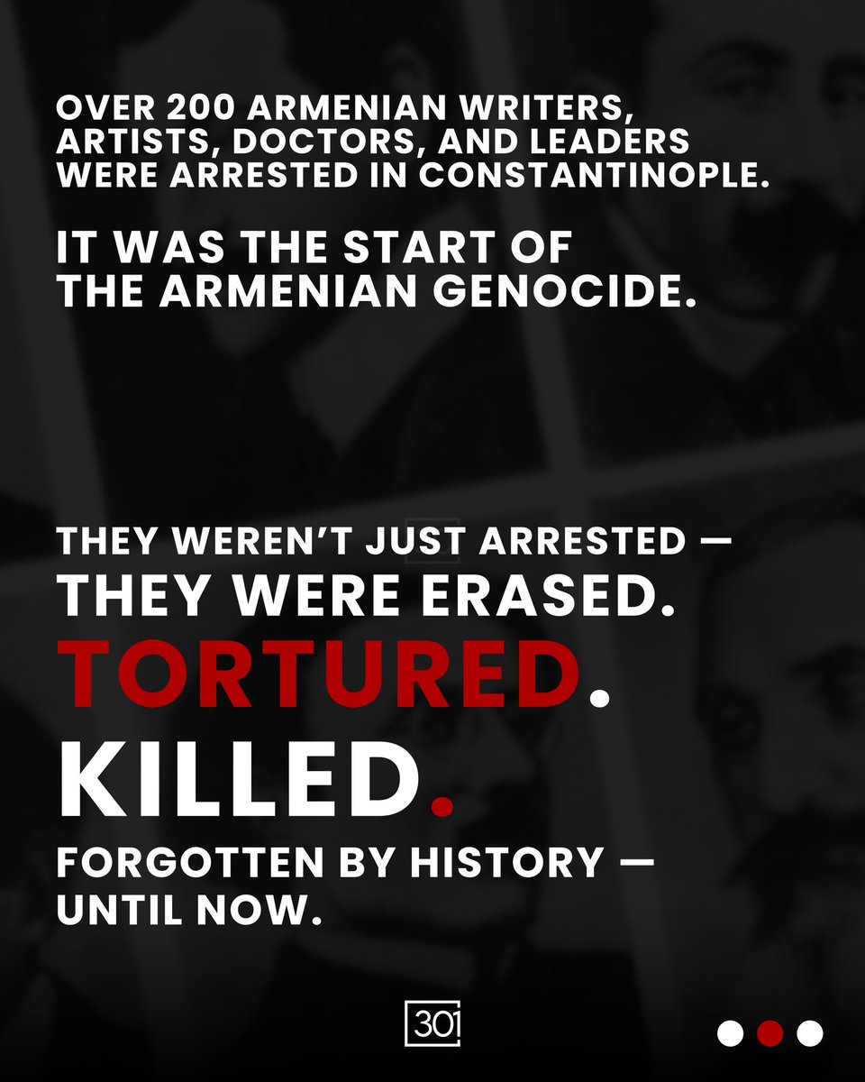 301arm's tweet image. On April 24, 1915, Ottoman authorities arrested and deported hundreds of Armenian intellectuals, artists, and community leaders from Constantinople—marking the beginning of the Armenian Genocide. This calculated strike aimed to eliminate Armenian leadership and silence a people.…