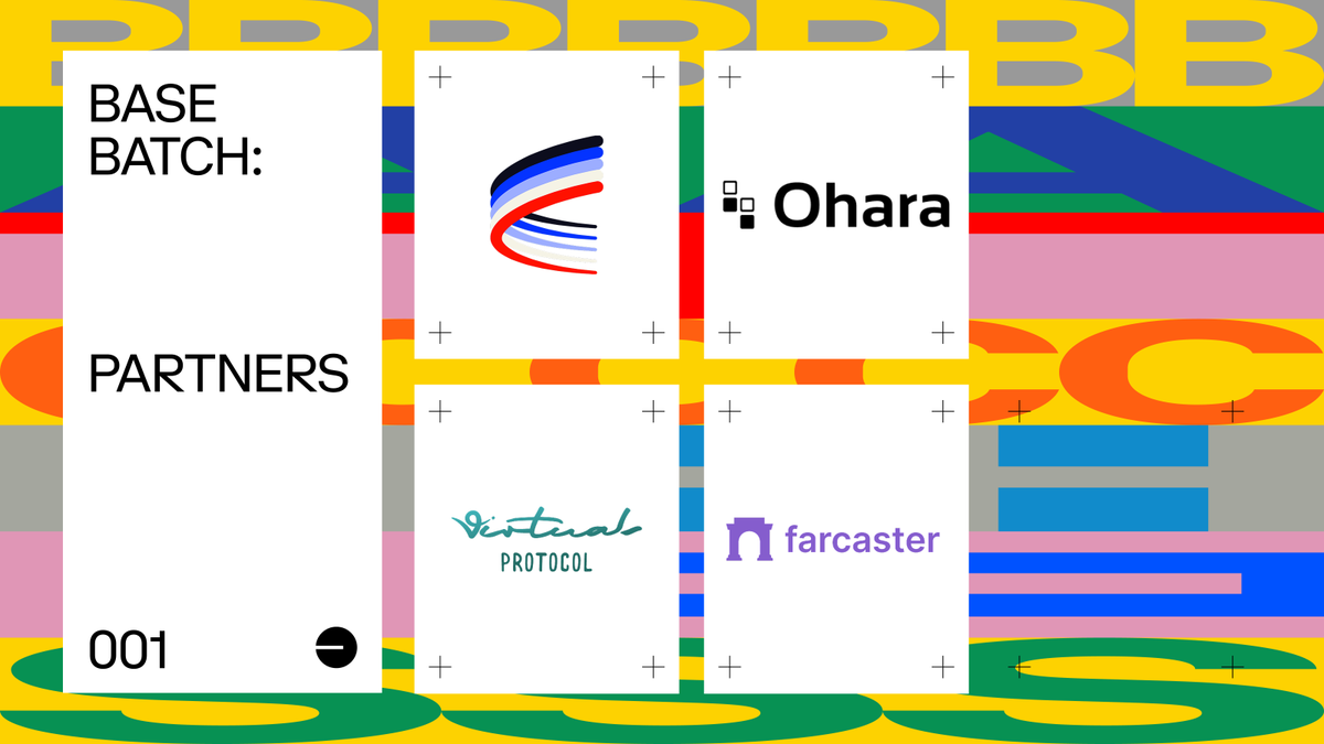 Builders are never alone on <a href="/base/">Base</a>.

So for Base Batches #001, we’re bringing in some serious firepower to support you. Meet the first wave of Base Batches partners:

💰 <a href="/AerodromeFi/">Aerodrome</a> // Stablecoins
🔗 <a href="/farcaster_xyz/">Farcaster</a> // Mini apps
💻 <a href="/tryoharaAI/">Ohara</a> // Vibe coding
🤖 <a href="/virtuals_io/">Virtuals Protocol</a> // AI