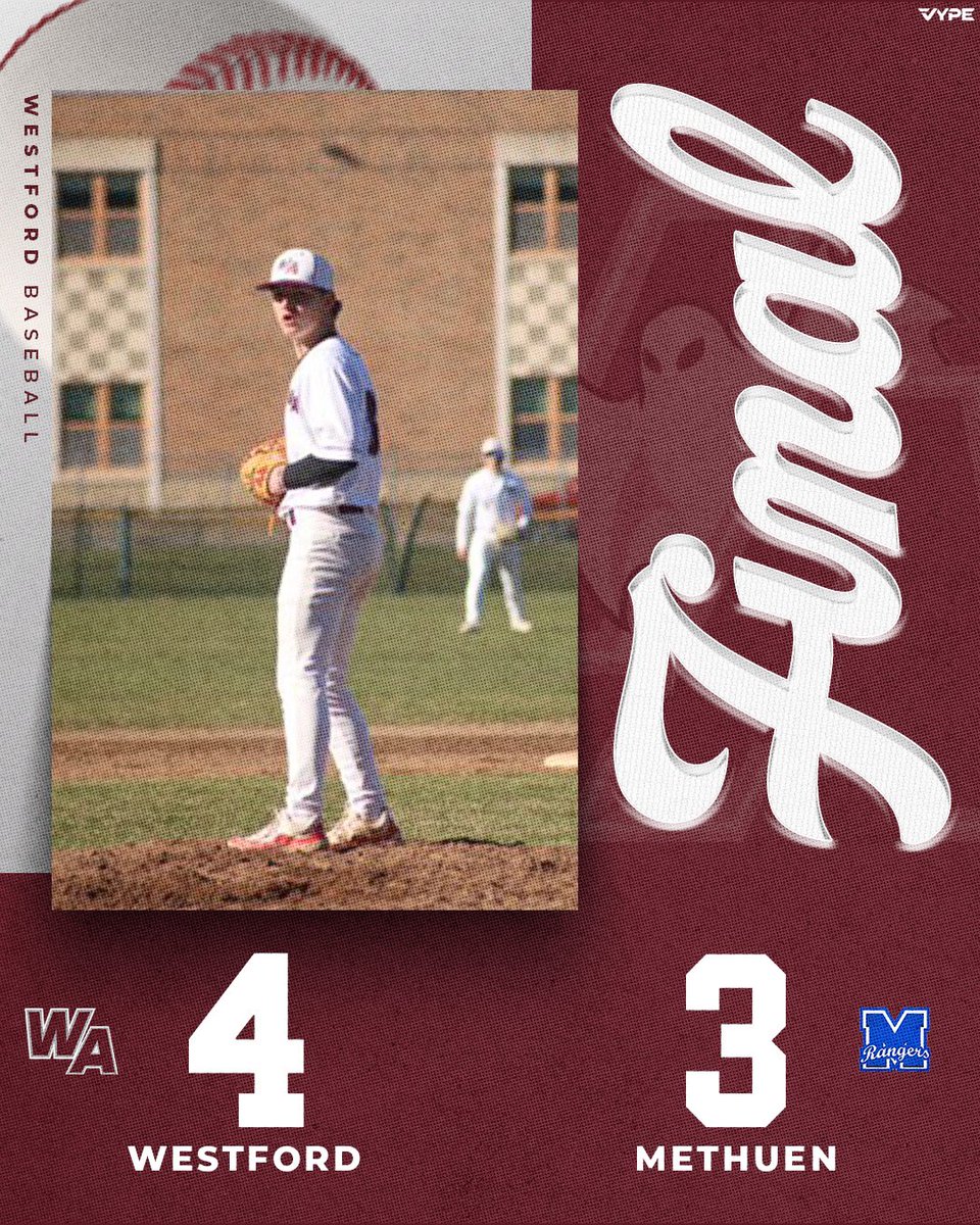 WA (5-2) beats Methuen 4-3.
<a href="/TheWAGhosts/">WA Athletics</a> <a href="/DCLBaseball/">Dual County League Baseball</a> <a href="/BostonHeraldHS/">Danny Ventura</a> <a href="/BGlobeSports/">Boston Globe Sports</a> <a href="/GlobeLars/">Craig Larson</a> <a href="/BrianRoachJr/">Brian Roach, Jr.</a>