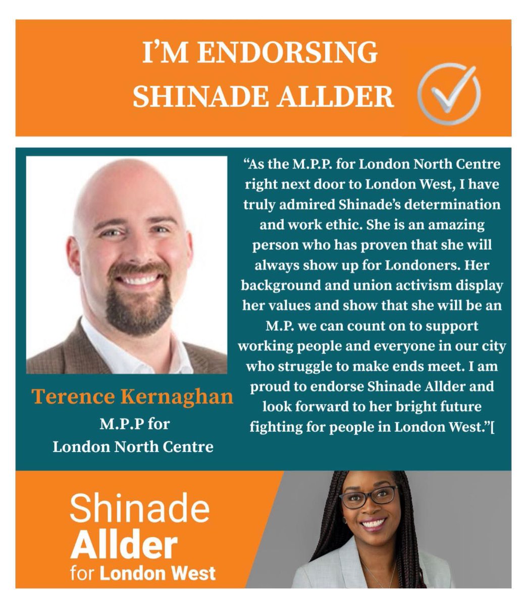 LondonWestNDP's tweet photo. Terence Kernaghan has been a champion for our neighbours in the provincial riding of London North Centre since 2018; it’s an honour to have his support! #ndp #AllinforAllder #grateful https://t.co/zQdg0lxBm5