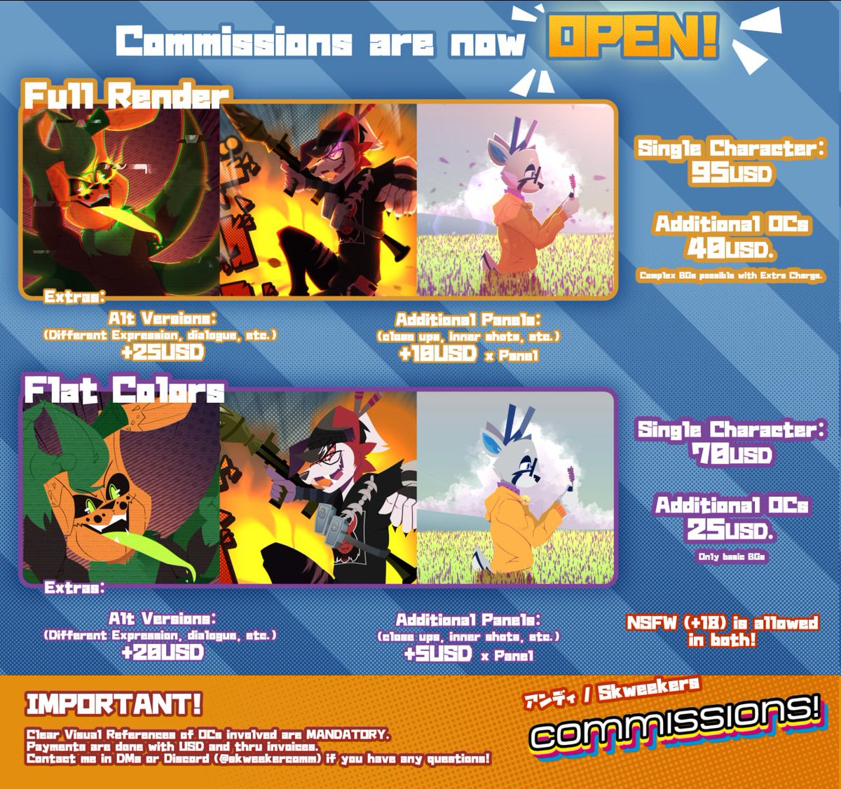 🚨 Im open for WORK!🚨

✨ Up to 5 slots!
✨NSFW &amp; SFW work OK!
✨ Form will stay open till April 25th, @ 23:45 Mexico City time.

If you got any questions, feel free to hmu on DMs here.

Interested? Click here! forms.gle/7bYa9G2P34Pz2T…