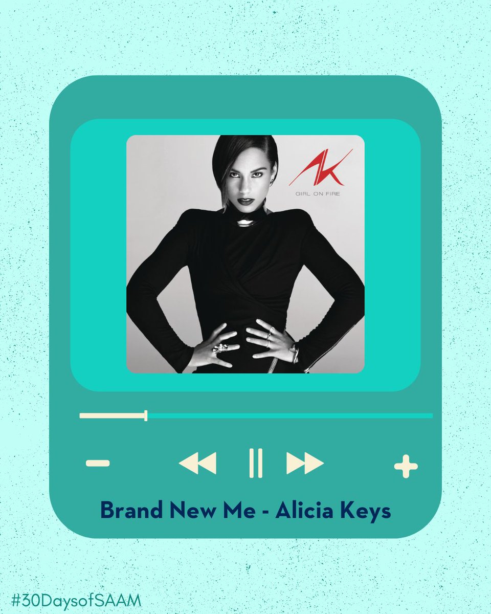 VUProjectSafe's tweet image. It&apos;s #Day23 of #30DaysofSAAM of we&apos;re lending our ears to Alicia Keys for some inspiration. Join us if you need some pep in your step today! 🎼#SonsThatInspire @nsvrc