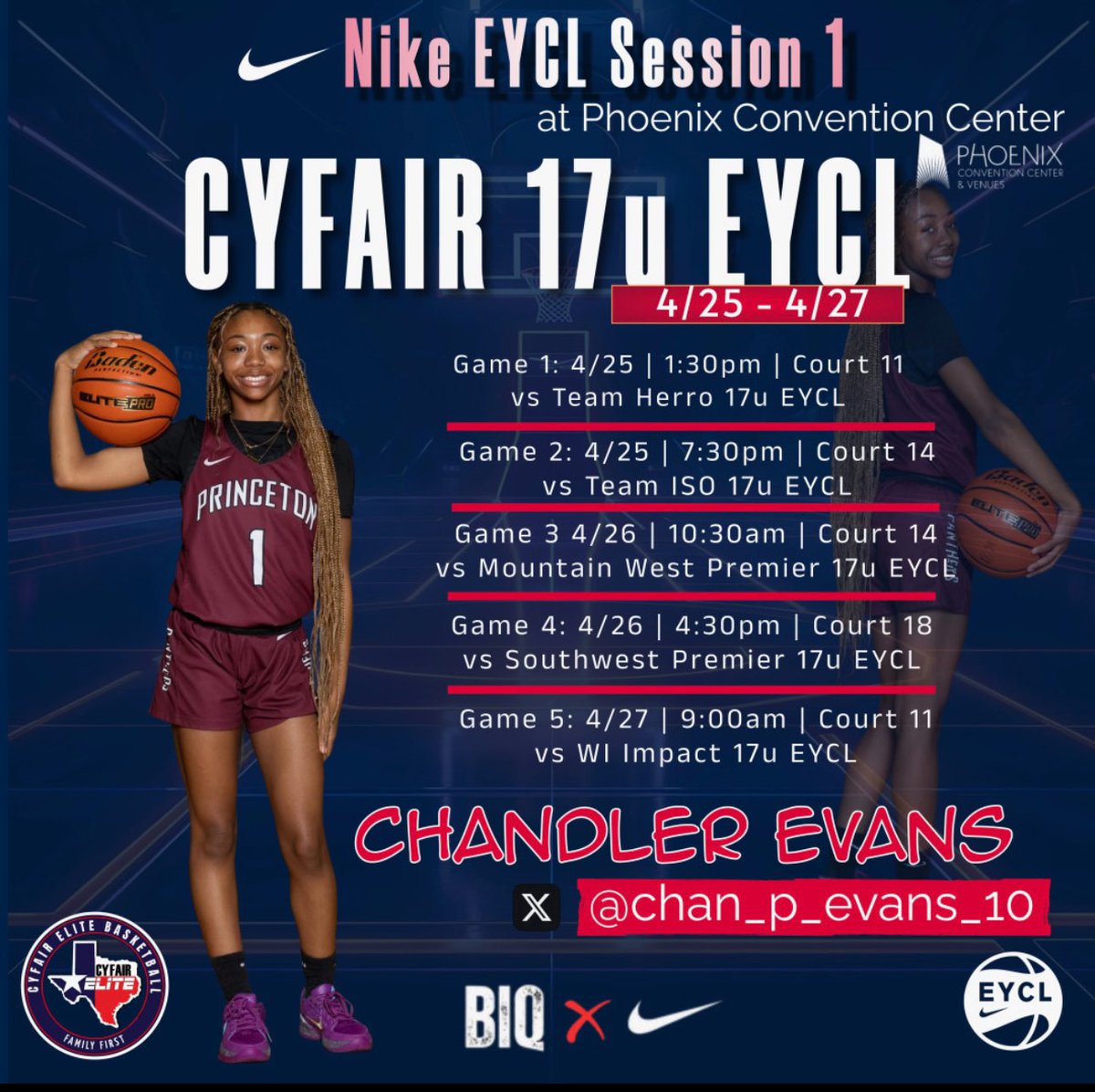 Chandler Evans (@chan_p_evans_10) on Twitter photo My last rodeo of AAU ball. Let's go!
<a href="/the_CoachWalker/">The_CoachWalker</a> <a href="/BIQEliteBball/">BIQ Elite Basketball</a> <a href="/CFEliteSports/">CyFair Elite Sports</a> <a href="/PrincetonHSGBB/">Princeton HS Girls Basketball</a> My last rodeo of AAU ball. Let's go!
<a href="/the_CoachWalker/">The_CoachWalker</a> <a href="/BIQEliteBball/">BIQ Elite Basketball</a> <a href="/CFEliteSports/">CyFair Elite Sports</a> <a href="/PrincetonHSGBB/">Princeton HS Girls Basketball</a>
