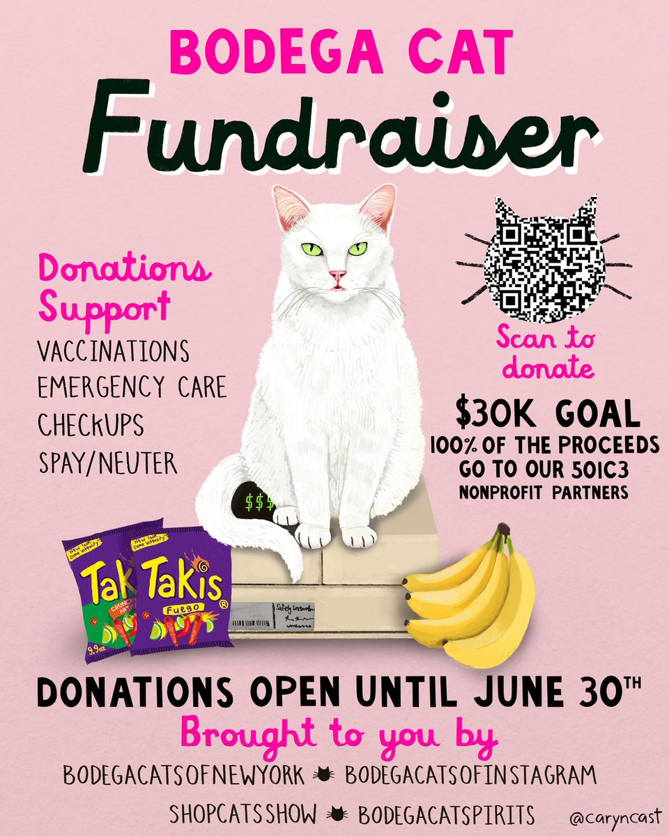 NYC’s Working Cats: The Bodega Cat Fundraiser is LIVE at bodegacatfundraiser.com Raising $30K by June 30 for NYC’s bodega cats. This initiative celebrates the four-legged managers who’ve become part of our neighborhood fabric. <a href="/Bodegacats_/">Bodega Cats</a>