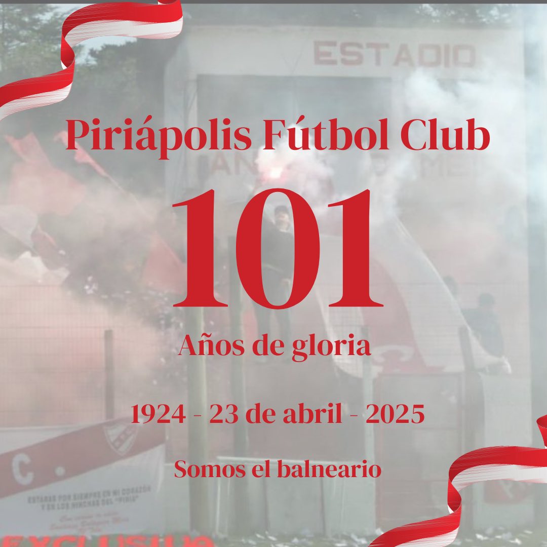 ⭐️ 𝟏𝟎𝟏 𝒂𝒏̃𝒐𝒔 𝒅𝒆 𝒈𝒍𝒐𝒓𝒊𝒂 ⭐️

A todos esas personas que han dedicado tiempo de su vida en estos 𝟏𝟎𝟏 años, infinitas gracias. Sin ustedes, esto no sería posible. 

Salud, familia franjeada 🥂

#ElClubDelBalneario #PiriápolisFC #vamoslafranja