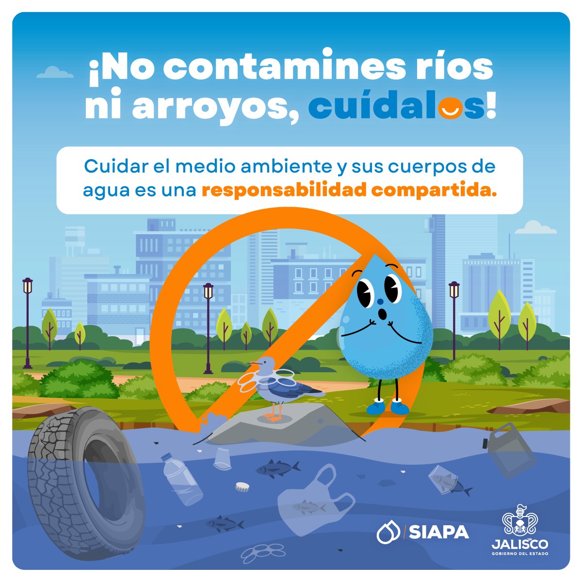 ⚠️¡Haz conciencia! ⚠️

No tires basura, escombro, desechos sólidos o cualquier otro tipo de residuo en los cauces de arroyos y cuerpos de agua. Además de representar una grave contaminación al medio ambiente, genera serios riesgos para la seguridad de las comunidades.