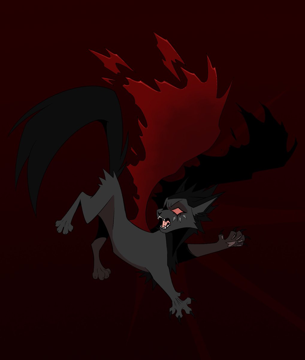 Another birthday piece done for <a href="/Louixies/">Louixie</a> 🫶🏻✨ inspired by the ‘Rather sleep’ animation meme they did quite awhile back! Just had fun with this one regarding pose and shapes 👀✨
.
.
.
#art #warriorcats #crowsong #procreate #catart