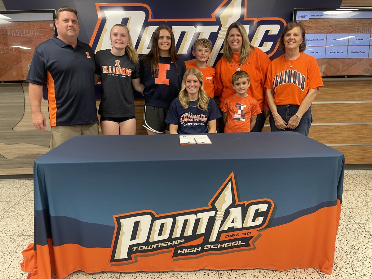 Congratulations to PTHS Senior Sienna Metz on signing to cheer next year at the University of Illinois! #IndianPride