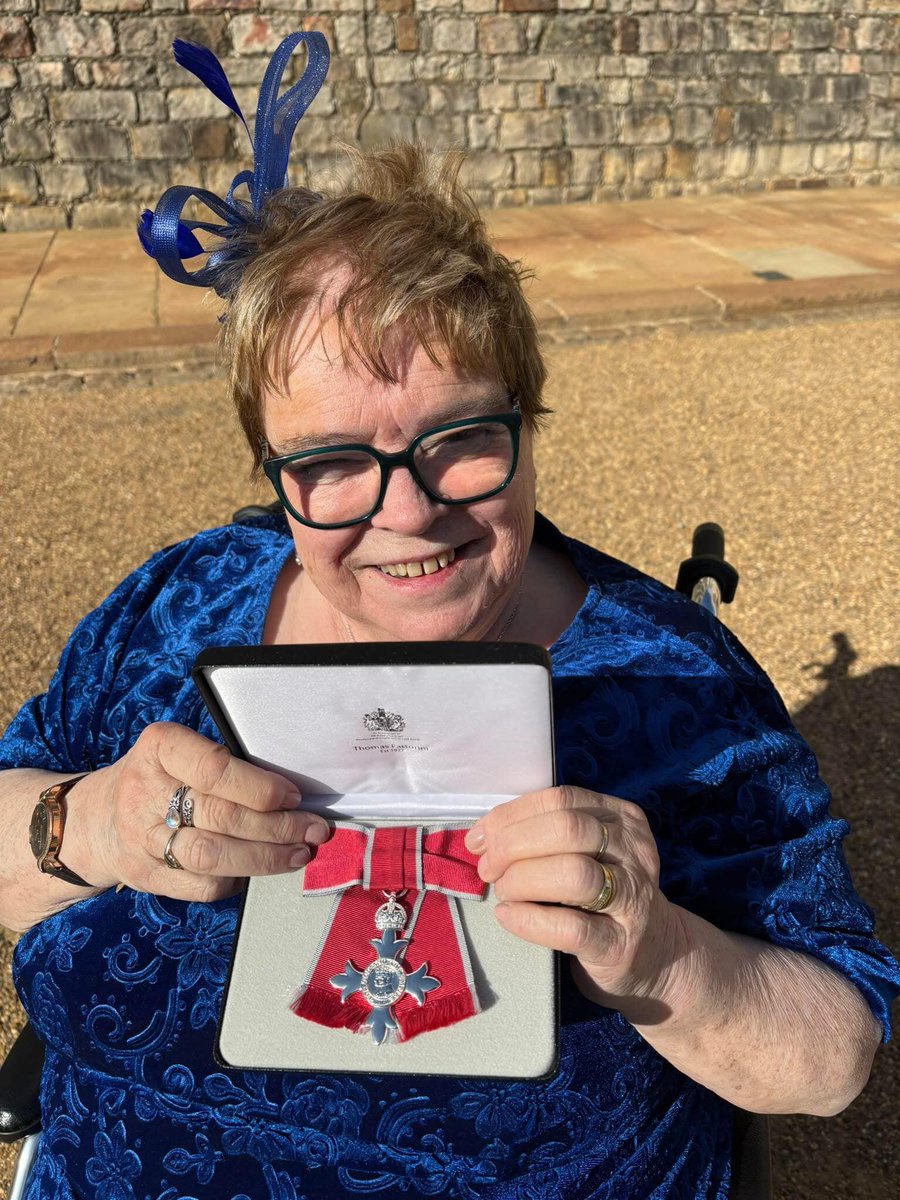 We are delighted to see a picture of Mavis collecting her MBE at Windsor castle last week. Presented to her by Princess Anne. We are so proud of her achievements and the support she has given to the music making of children and adults with learning difficulties over many years.