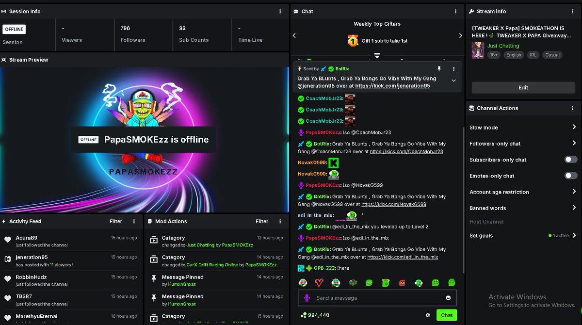 PAPASMOKEzz's tweet photo. Big shoutout to @jeneration95 for the 11 bomb host ๐ฃ๐ and much love to everyone who came thru, hit that follow, and smoked out with us! ๐จ๐ฅ The vibes were unmatched โ appreciate every single one of yโall. PapaSMOKEzz ain't slowing down! ๐ #Smokeathon #KickFam #VibeOut https://t.co/ElRt51wwWf