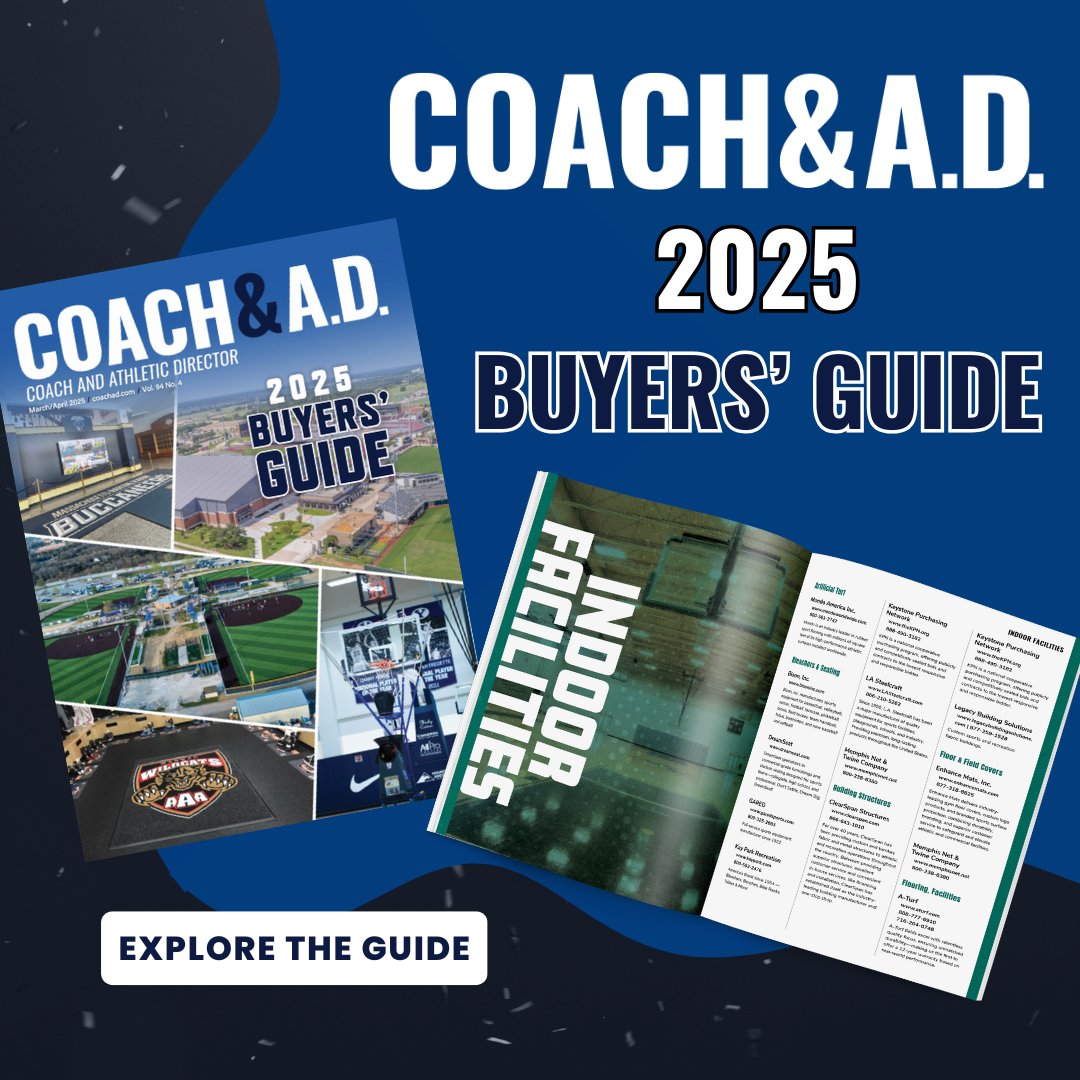 coach_ad's tweet photo. Find the products and solutions trusted by athletic directors, coaches and facility managers nationwide — all in one place
The Coach &amp; Athletic Director Buyers' Guide is your go-to source for the latest gear and innovations — available online all year long
https://t.co/qcSBMogWFZ https://t.co/gEugXRZIHS