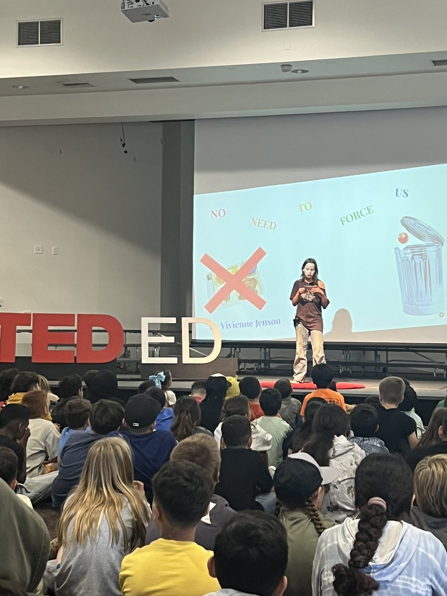 Jenn_Petraglia's tweet photo. Student #TEDEd Talks at Rancho San Diego Elementary! Brave students shared their ideas with their peers! Talks around facing fears, growth mindset, food waste at school, women’s sports, early snack time, and benefits of video games had the entire audience engaged! @CajonValleyUSD https://t.co/JAxc4YwzkX