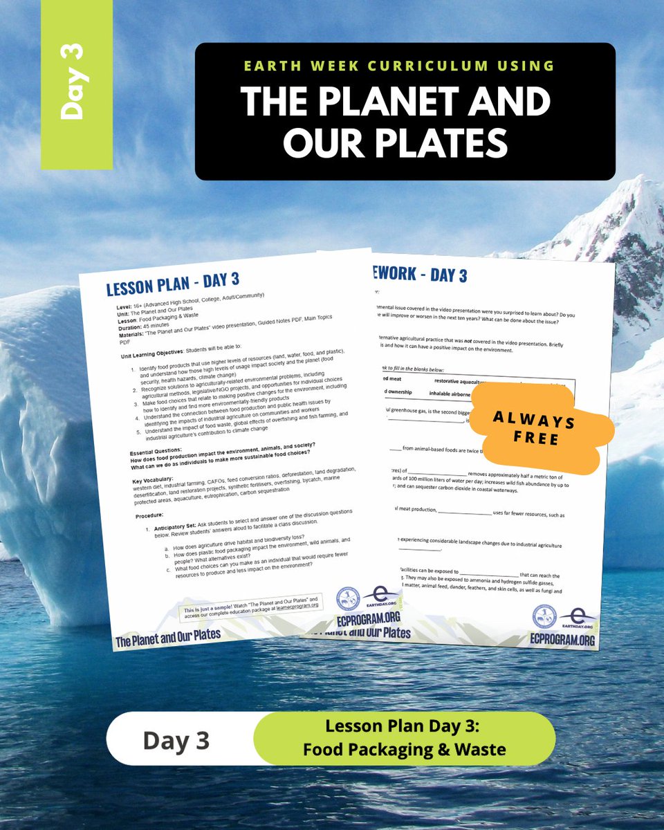 ♻️ Earth Week Day 3 is here, and we’re diving into Food Packaging &amp; Waste! ecprogram.org/earth-day

#EarthWeek #Education #EarthDay2025