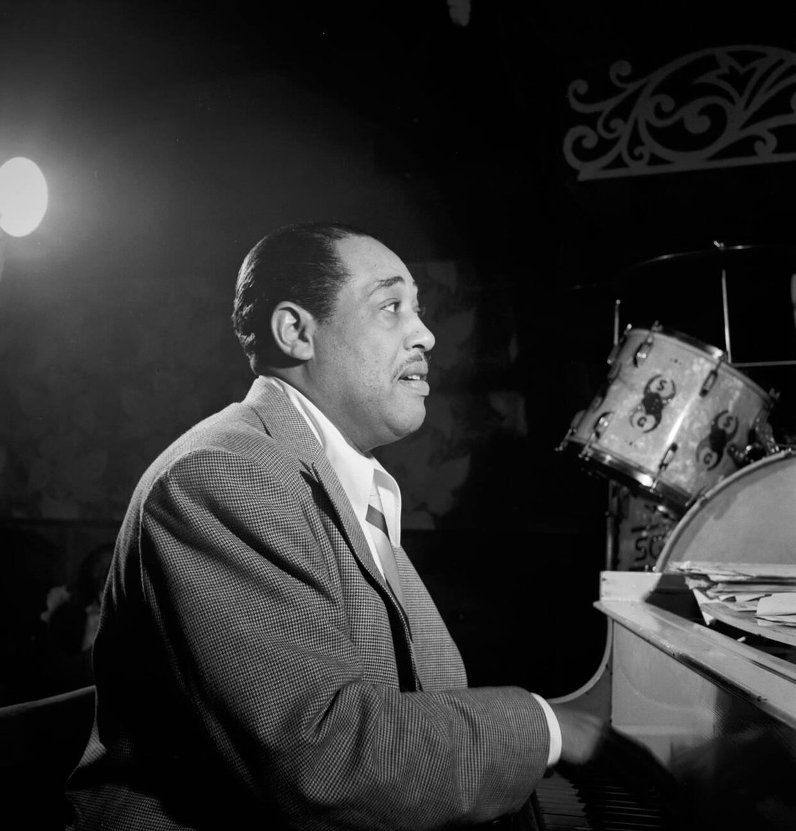 Duke Ellington performing at the Aquarium jazz club in New York City, 1946