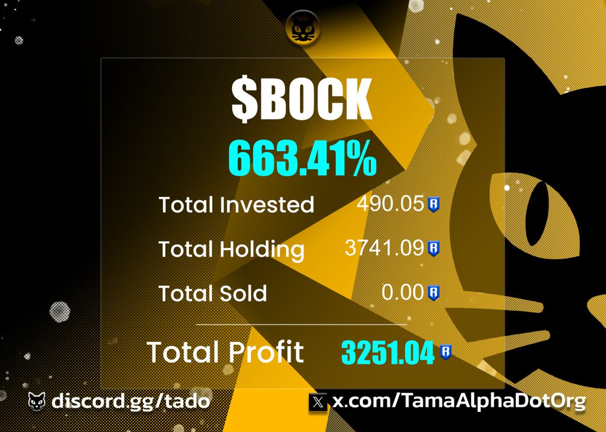 $BOCK wasn’t just a trade.

For some, it was a conviction.

The ones who know, know.