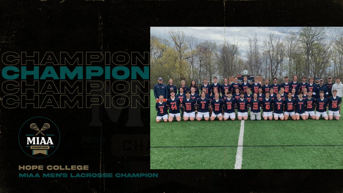 #D3MIAA Sports (@miaa1888) on Twitter photo Hope sticks the win! 🥍
The Flying Dutchmen clinch the #D3MIAA Men’s Lacrosse Regular-Season Championship for the second-straight season!
The tournament bracket will be released tomorrow 👀
#MIAAmlax #GreatSince1888 <a href="/HopeAthletics/">Hope College Athletics</a> Hope sticks the win! 🥍
The Flying Dutchmen clinch the #D3MIAA Men’s Lacrosse Regular-Season Championship for the second-straight season!
The tournament bracket will be released tomorrow 👀
#MIAAmlax #GreatSince1888 <a href="/HopeAthletics/">Hope College Athletics</a>