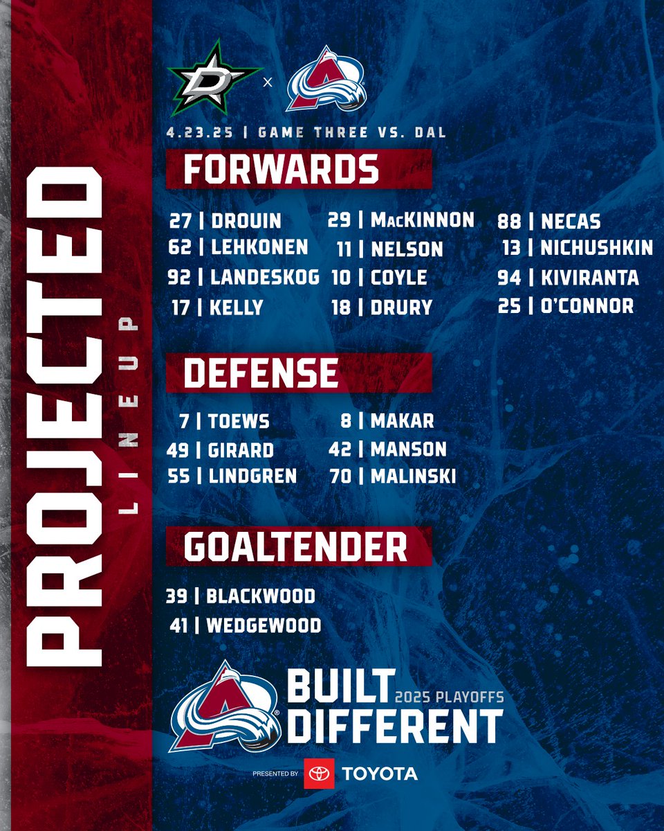 Landy in the lineup‼️

#GoAvsGo | #BuiltDifferent