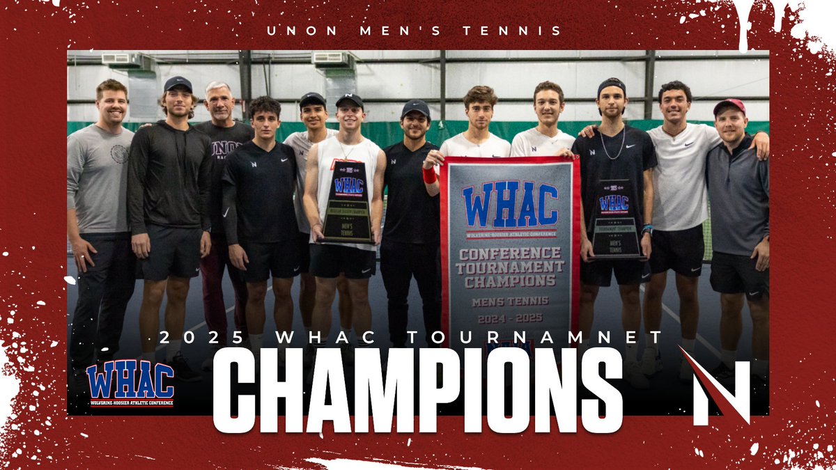 Congratulations to UNOH Men's Tennis on claiming the WHAC Tournament title with a win over Lawrence Tech earlier today. The Racers won their 10th consecutive tournament title and punch their ticket to NAIA Nationals in Mobile, Ala. Details at whac.net