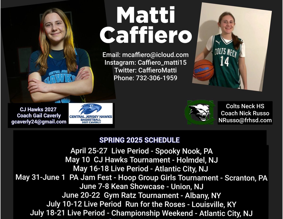 Here’s my upcoming schedule for this AAU season!