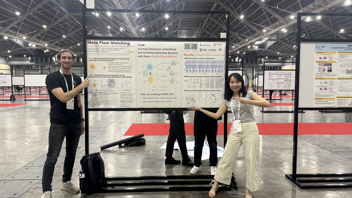 Lazar Atanackovic @ICLR2025 🇸🇬 (@lazar_atan) on Twitter photo We’re presenting Meta Flow Matching now in Hall 3 poster #13!! Come by and say hi! #ICLR2025 <a href="/NZhang211/">Xi (Nicole) Zhang</a> We’re presenting Meta Flow Matching now in Hall 3 poster #13!! Come by and say hi! #ICLR2025 <a href="/NZhang211/">Xi (Nicole) Zhang</a>