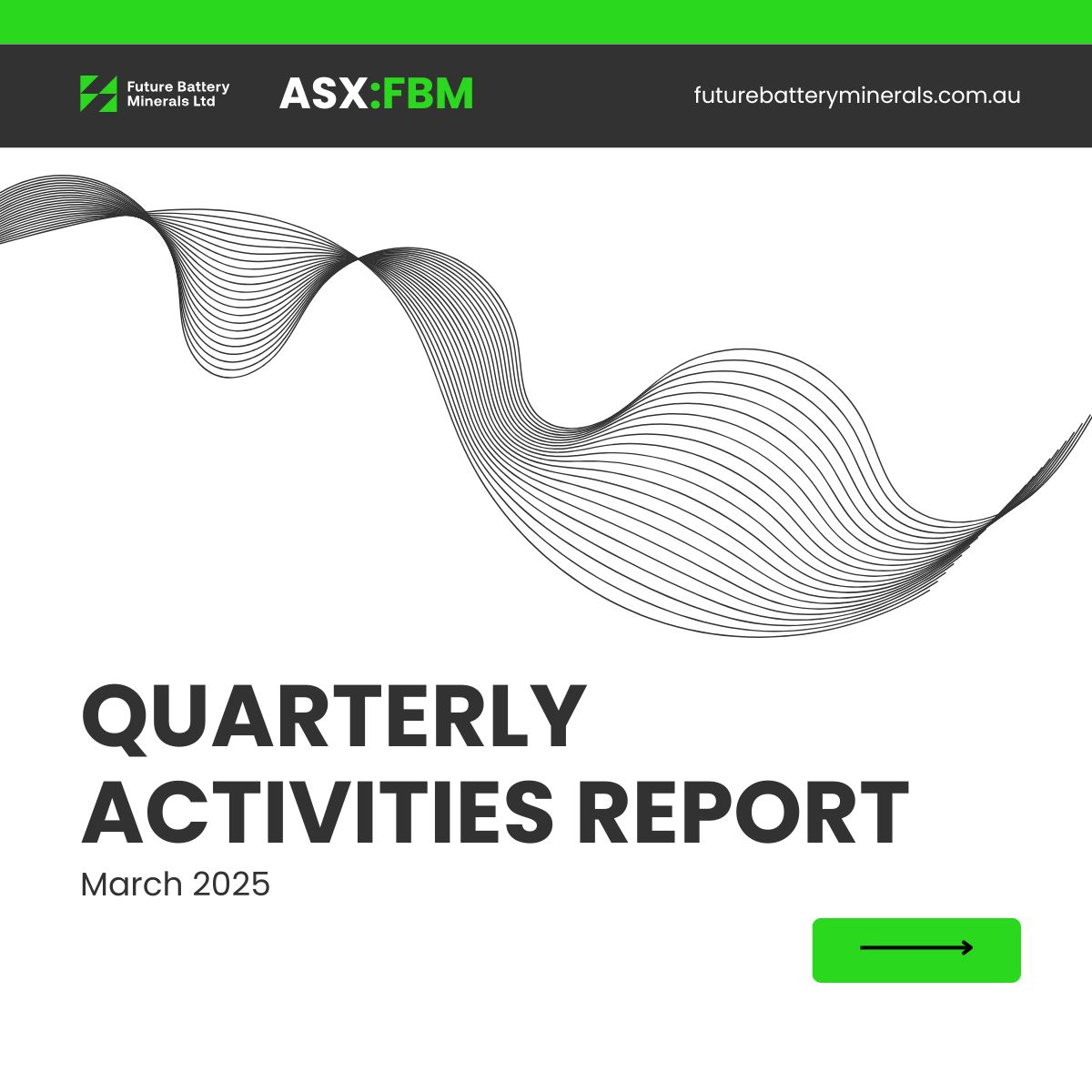 Future Battery Minerals Limited (@fbm_limited) on Twitter photo Future Battery Minerals Limited (ASX:FBM) has released its Quarterly Activities Report for the period ended 31 March 2025.
Read Report 🔗 loom.ly/iICXXwg
<a href="/Nicholasrathjen/">Nicholas Rathjen</a>
#ASX #Lithium #Gold #FBM $FBM $FBM.ax Future Battery Minerals Limited (ASX:FBM) has released its Quarterly Activities Report for the period ended 31 March 2025.
Read Report 🔗 loom.ly/iICXXwg
<a href="/Nicholasrathjen/">Nicholas Rathjen</a>
#ASX #Lithium #Gold #FBM $FBM $FBM.ax