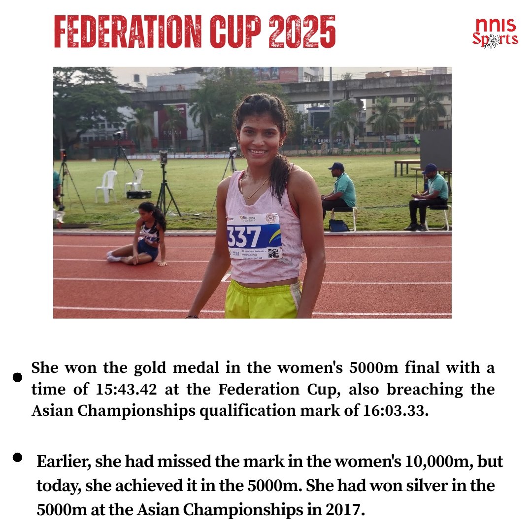 nnis_sports's tweet image. SANJIVANI JADHAV BREACHES ASIAN CHAMPIONSHIPS MARK 👏👏 

#Athletics    #IndianAthletics #FederationCup #TrackandField