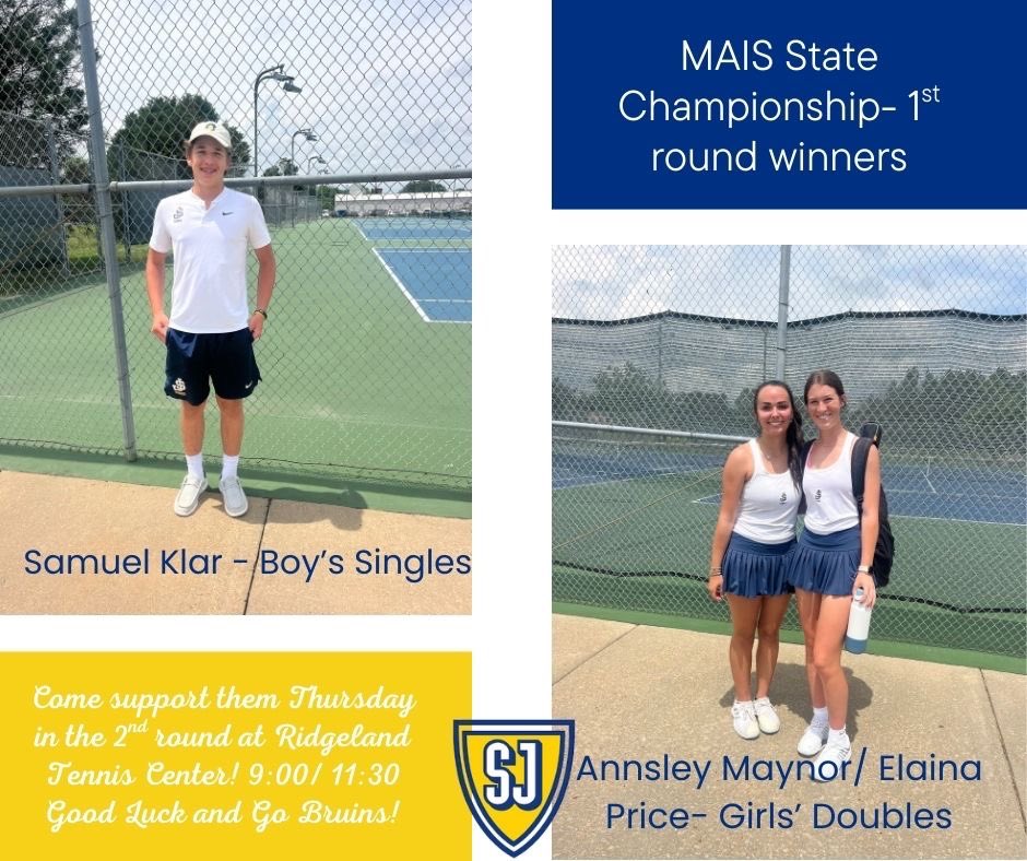 St. Joe Athletics (@stjoebruins) on Twitter photo Congratulations to Samuel, Annsley, and Elaina on their victories at the state tournament today. Come out and support them tomorrow as they look to advance in the state tournament!
Go Bruins! <a href="/StJoeMadison/">St. Joseph Madison</a> Congratulations to Samuel, Annsley, and Elaina on their victories at the state tournament today. Come out and support them tomorrow as they look to advance in the state tournament!
Go Bruins! <a href="/StJoeMadison/">St. Joseph Madison</a>