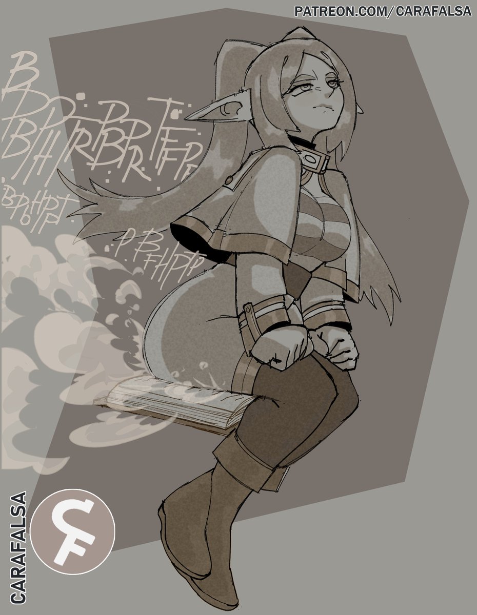 #frieren really snuck up on me as a series and as a character. I never expected to love her as much as I do, her personality is EXACTLY my type~

SO here she is, full of #farts as a pear-tree-un request! 

Hopefully we get more #fanart of her😏